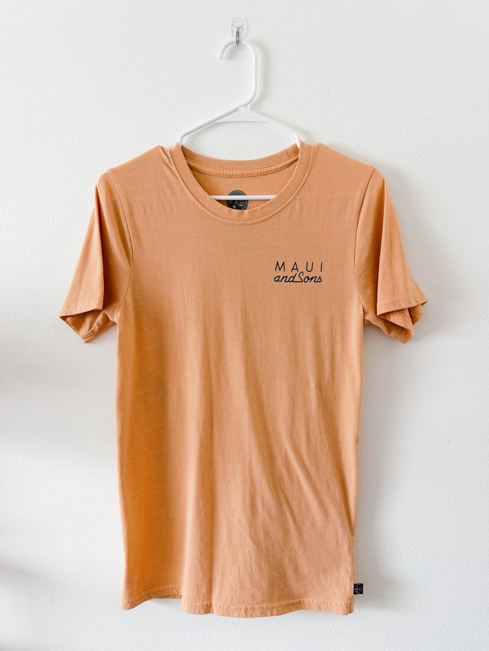 Maui and Sons Short Sleeve Crew Tee in Peachy Orange
